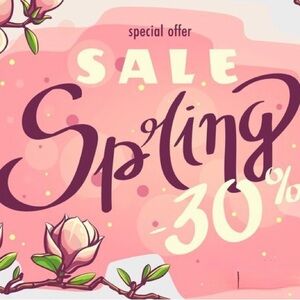 Spring Sale Graphic Print "Spring 30%" Pink Floral Art